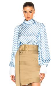 Monse Striped Silk Twill Top In Stripes