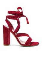 Gianvito Rossi Suede Janis High Sandals In Red