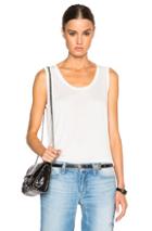T By Alexander Wang Low Neck Flared Tank In White