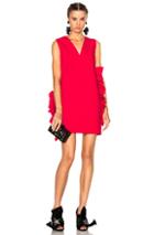 Msgm V-neck Ruffle Dress In Pink