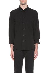 Acne Studios Isherwood Poplin Cotton Button Down In Black