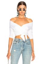 T By Alexander Wang Double Layer Wrap Top In White
