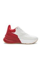 Alexander Mcqueen Two Tone Platform Sneakers In White,red