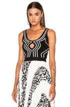 Proenza Schouler Intarsia Circle Cut Out Tank In Black,stripes,white