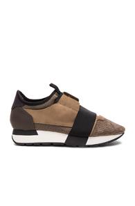 Balenciaga Suede Runner Sneakers In Gray,neutrals