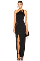 Balmain One Shoulder Wrap Dress In Black