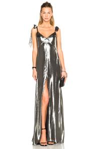 Saint Laurent Metallic Gown In Metallics