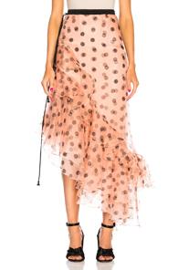 Johanna Ortiz Walking Palm Silk Organza Skirt In Pink,geometric Print