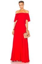 Valentino Off Shoulder Gown In Red