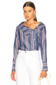 Nicholas Asymmetric Top In Blue,stripes
