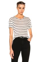 Isabel Marant Etoile Andreia Striped Linen Tee In Stripes,white