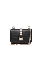 Valentino Mini Lock Flap Bag In Black