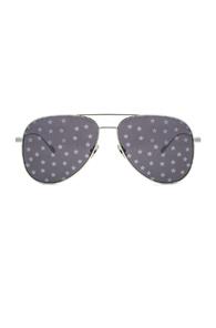 Saint Laurent Star Aviator Sunglasses In Metallics