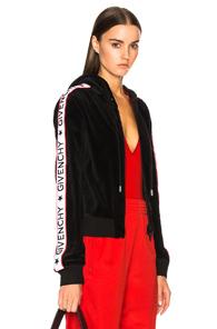 Givenchy Logo Band Velvet Track Jacket In Black
