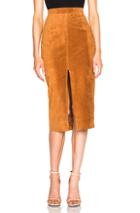 Smythe Suede Pencil Skirt In Neutrals