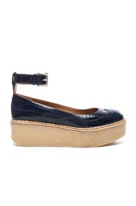 Flamingos Leather Kitty Flat In Blue