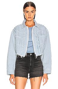 John Elliott Culver Jacket In Blue,stripes,white