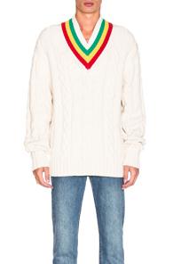 Palm Angels Tennis Sweater In Neutrals