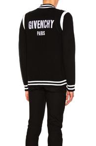 Givenchy Logo Back Knit Bomber In Black