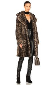 Lilly E Violetta Valentina Mink Coat In Animal Print,gray,brown