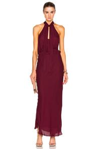 Nili Lotan Tie Neck Dress In Red