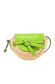 Loewe Mini Gate Bag In Neutral,green