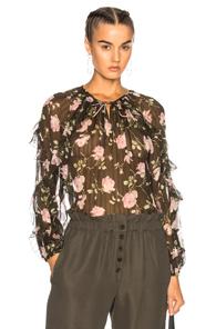 Ulla Johnson Azalea Blouse In Green,floral