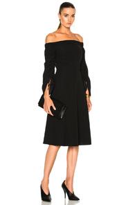 Tibi Tie Sleeve Dress In Black