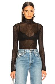 Sablyn Elsa Mesh Turtleneck In Black