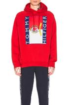 Vetements X Tommy Hilfiger Oversized Raglan Hoodie In Red