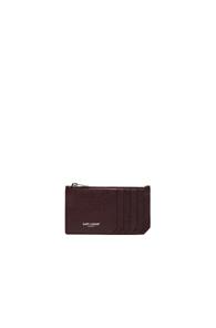 Saint Laurent Zipped Fragments Credit Card Case In Purple