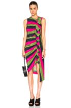 Isa Arfen Ruched Up Dress In Pink,green,stripes