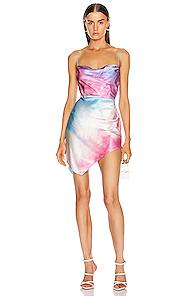 Retrofete Auris Dress In Blue,ombre & Tie Dye,pink