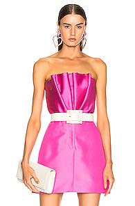 Brandon Maxwell Petal Bustier Top In Pink