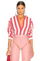 Marques ' Almeida Loose Shirt In Red,stripes,white