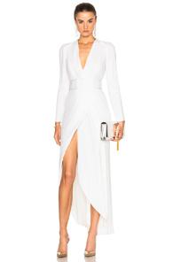 Galvan Pleated Dress In White