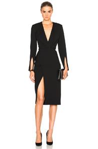 Protagonist Deep V Tailored Dress In Black