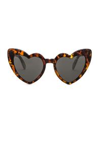 Saint Laurent Loulou Sunglasses In Brown,animal Print
