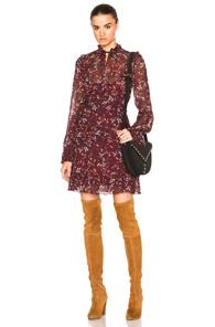 Nicholas Maple Yoke Dress In Red,floral