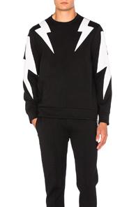 Neil Barrett Bi Color Thunderbolt Sweatshirt In Black