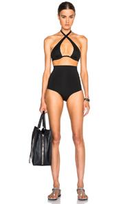 Ephemera Wrap One Piece Swimsuit In Black