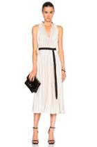 Tome Pleated Halter Dress In Neutrals
