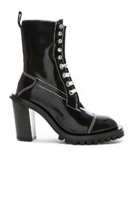 Acne Studios Leather Lace Up Boots In Black