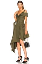 Monse For Fwrd Canvas Dress With Belt In Green