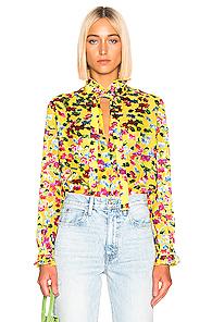 Saloni Emile Top In Abstract,red,yellow