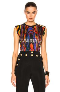 Balmain Graphic Tee In Abstract,black