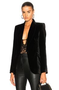 L'agence Chamberlain Velvet Blazer In Black