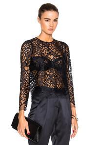 Michelle Mason Floral Leavers Top In Blue