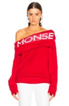 Monse Logo Twist Shawl Sweater In Red