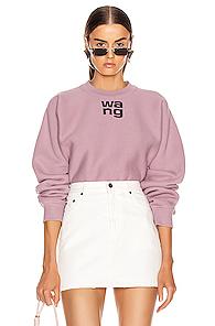 T By Alexander Wang Logo Print Crewneck In Pink,purple